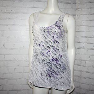 White and purple ruffle blouse Large Weavers